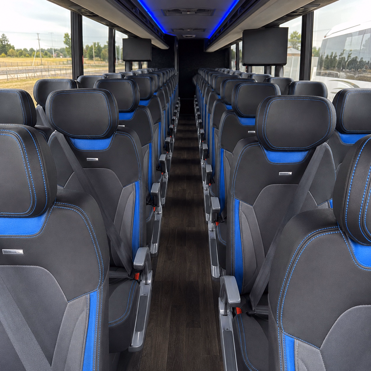 billings charter bus rental interior