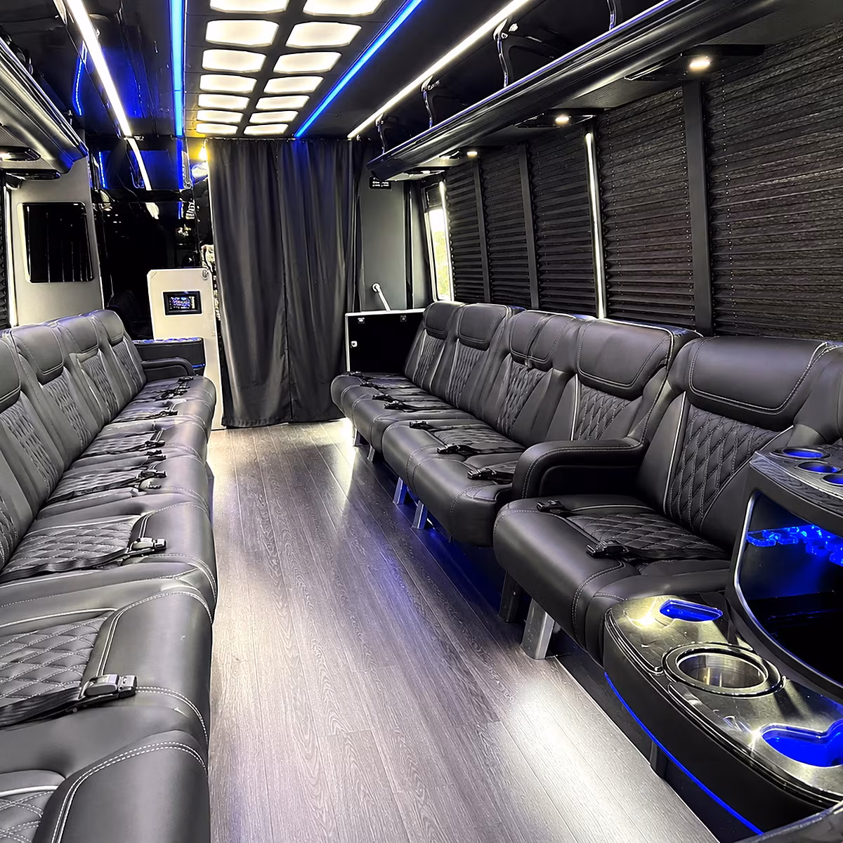 casper party bus rental interior