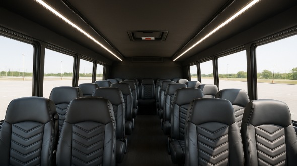 Interior of Charter Bus Company Casper's 28 Passenger Mini bus in Casper