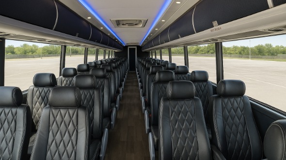 Interior of Charter Bus Company Casper's 54 Passenger Charter Bus in Casper