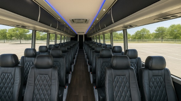 Interior of Charter Bus Company Casper's 56 Passenger Charter Bus in Casper