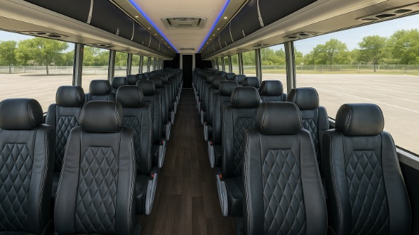 casper 54 passenger charter bus inside
