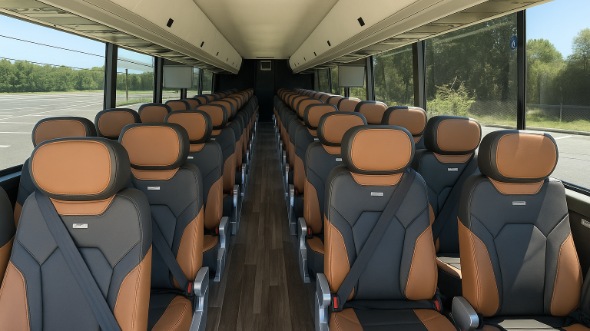 casper 56 passenger charter bus inside