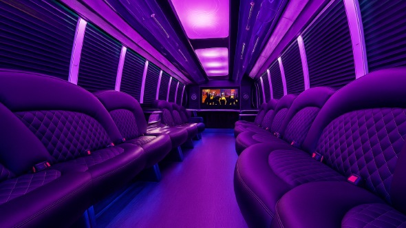 Interior of Charter Bus Company Casper's Party Bus in Casper