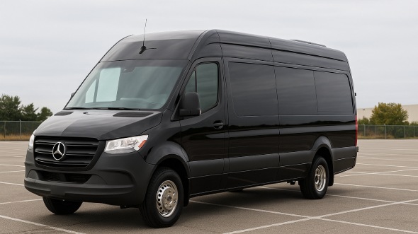 Exterior of Charter Bus Company Casper's Sprinter Limo in Casper