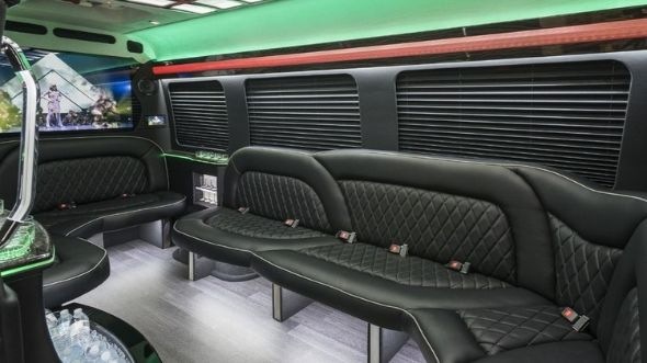 Interior of Charter Bus Company Casper's Sprinter Limo in Casper