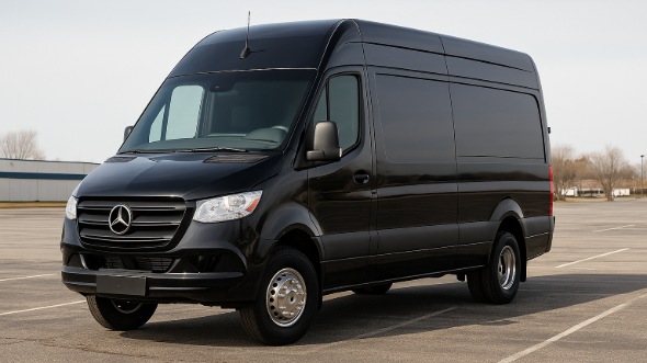 Exterior of Charter Bus Company Casper's Sprinter Van Rental With Driver in Casper