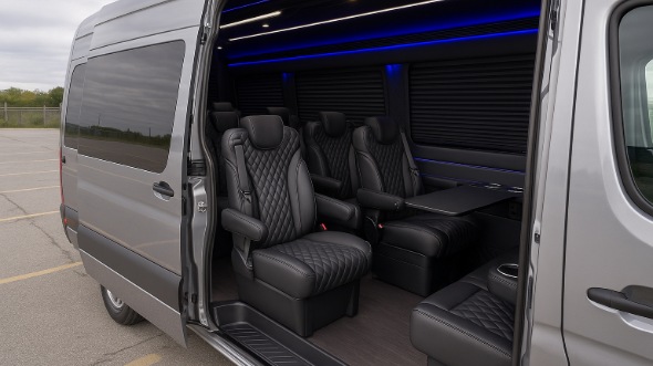 Interior of Charter Bus Company Casper's Sprinter Van Rental With Driver in Casper